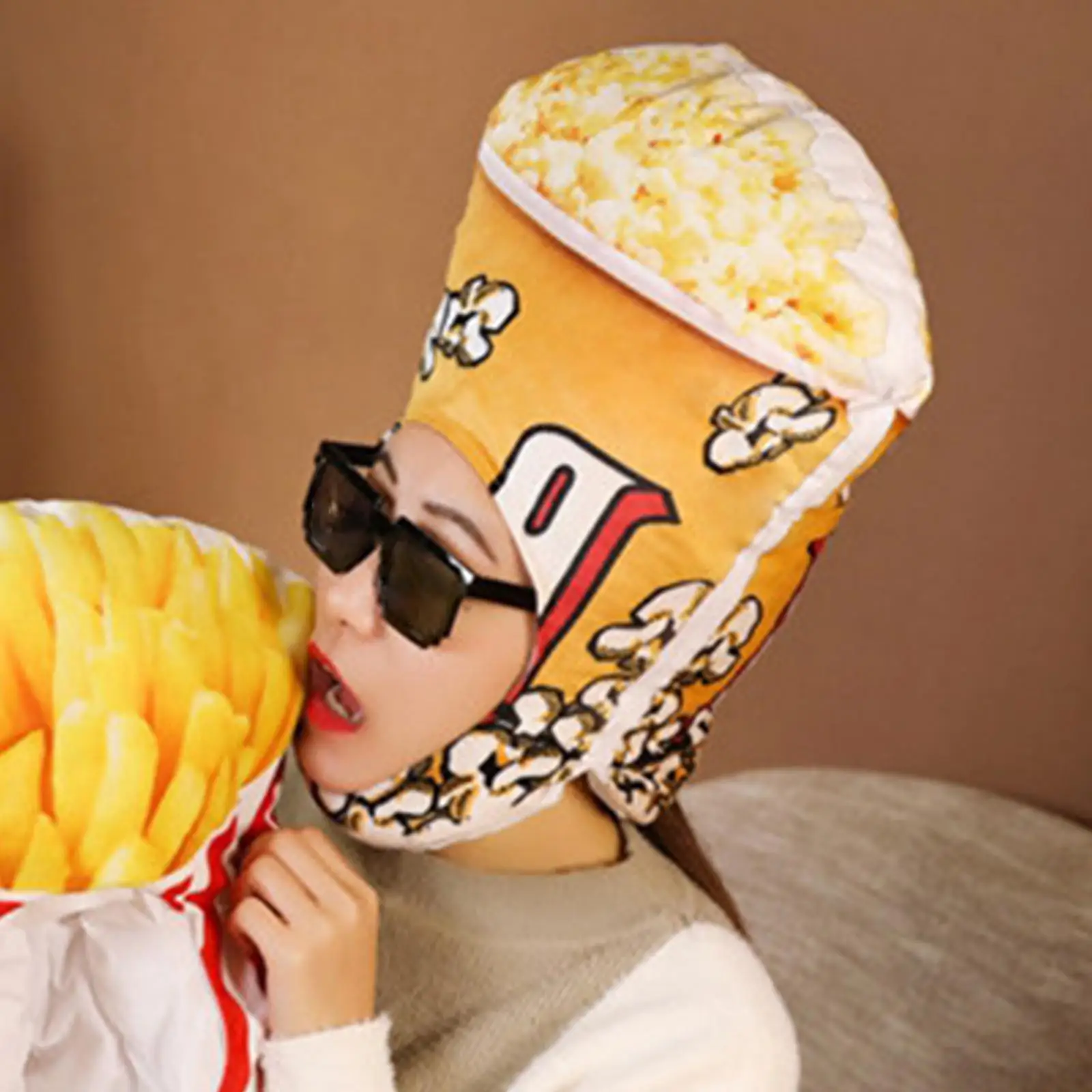 Lovely Plush Popcorn Hat Headgear Party Hats Fancy Dress Festival Decor