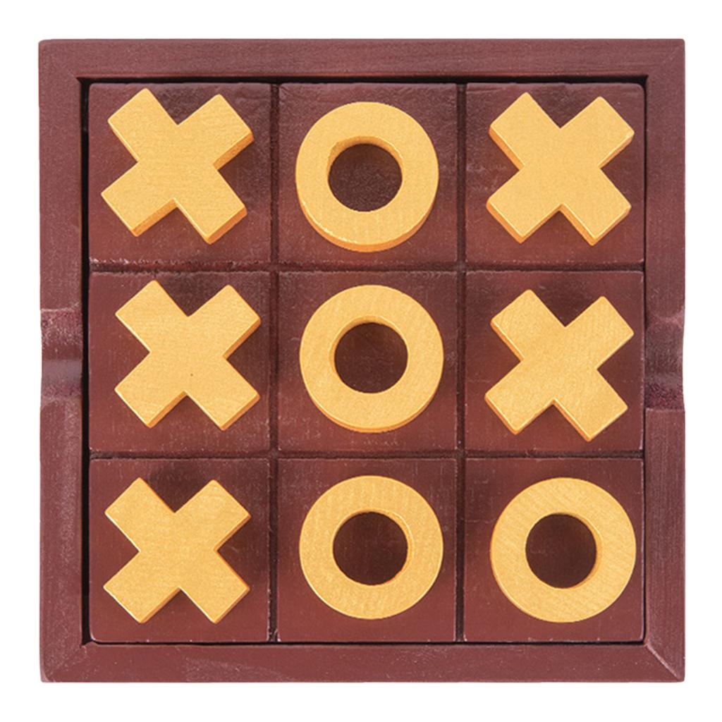 Wooden Children`s Tic TAC Toe Game Tabletop Board Game Living Room Decor