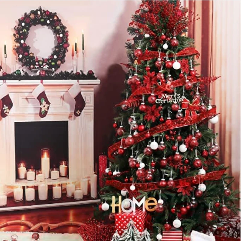 1Box 24/36pcs Christmas Ball Christmas Tree Ornament Home Christmas Hanging Pendant New Year Party Decoration Gift Navidad 2024