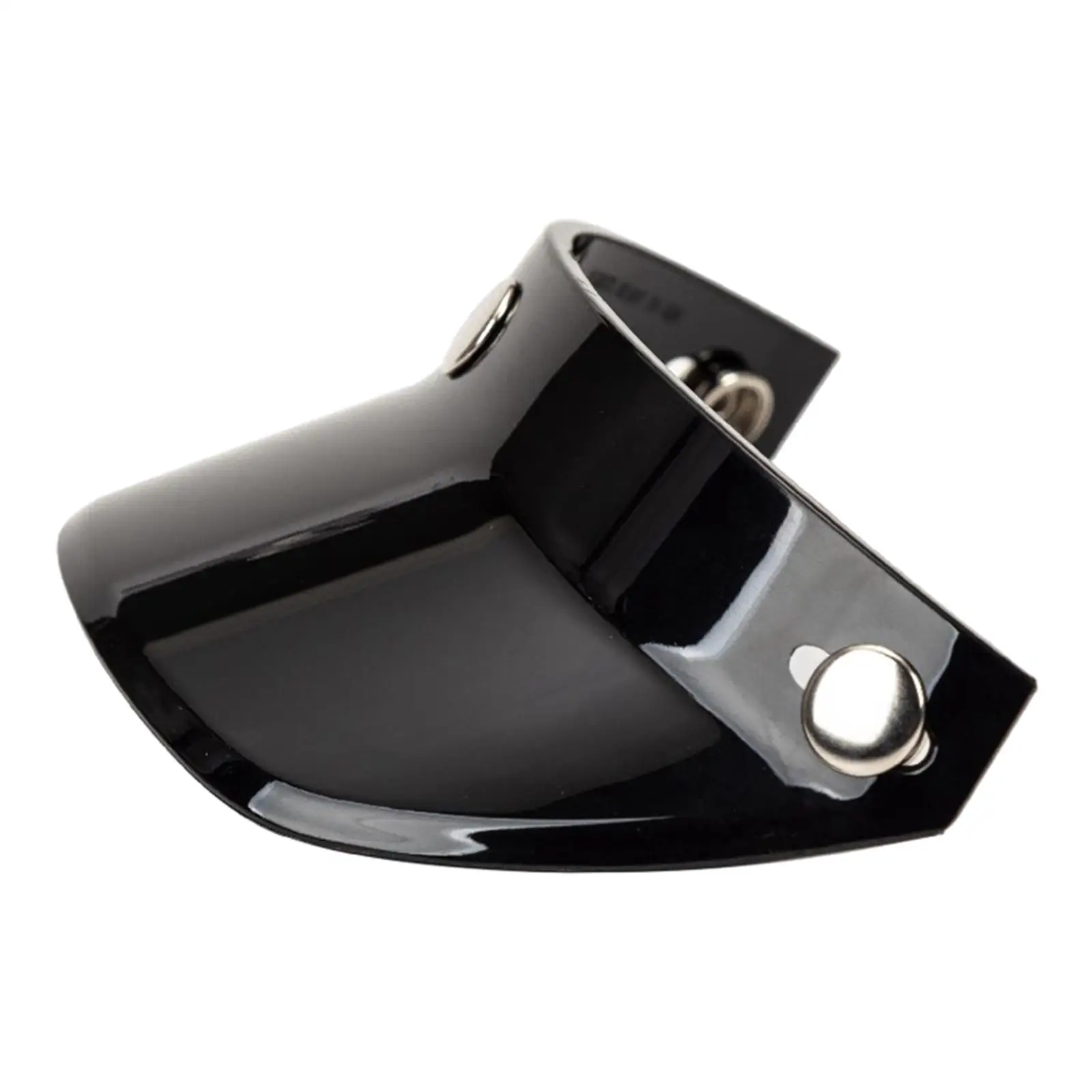 2X Motorcycle Peak Shield for 3 Snap Scratch Resistant for 3/4 Helmets Black