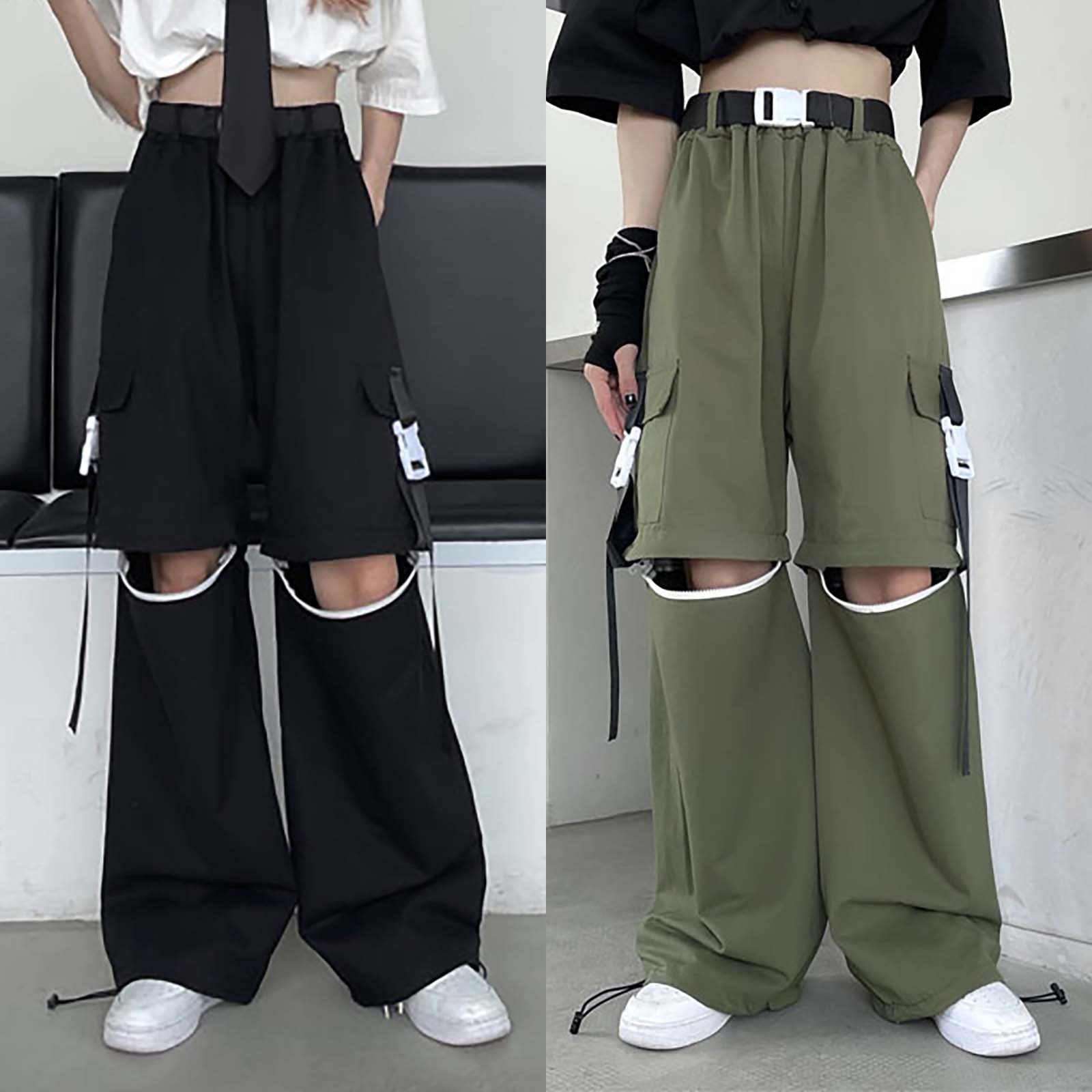 Description Picture 2 of itemMale Cargo Long Trousers Two Wear Long Straight Leg Trousers Multi Pocket Thin Streetwear Casual Pants For Man Ropa Hombre