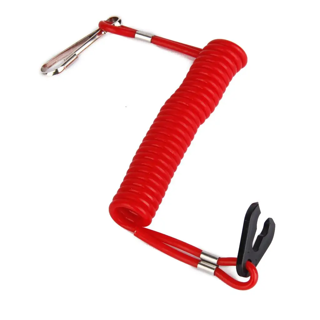 3x Safety Tether Rope Boat Ignition Motor Outboard Kill Stop Switch Lanyard Red
