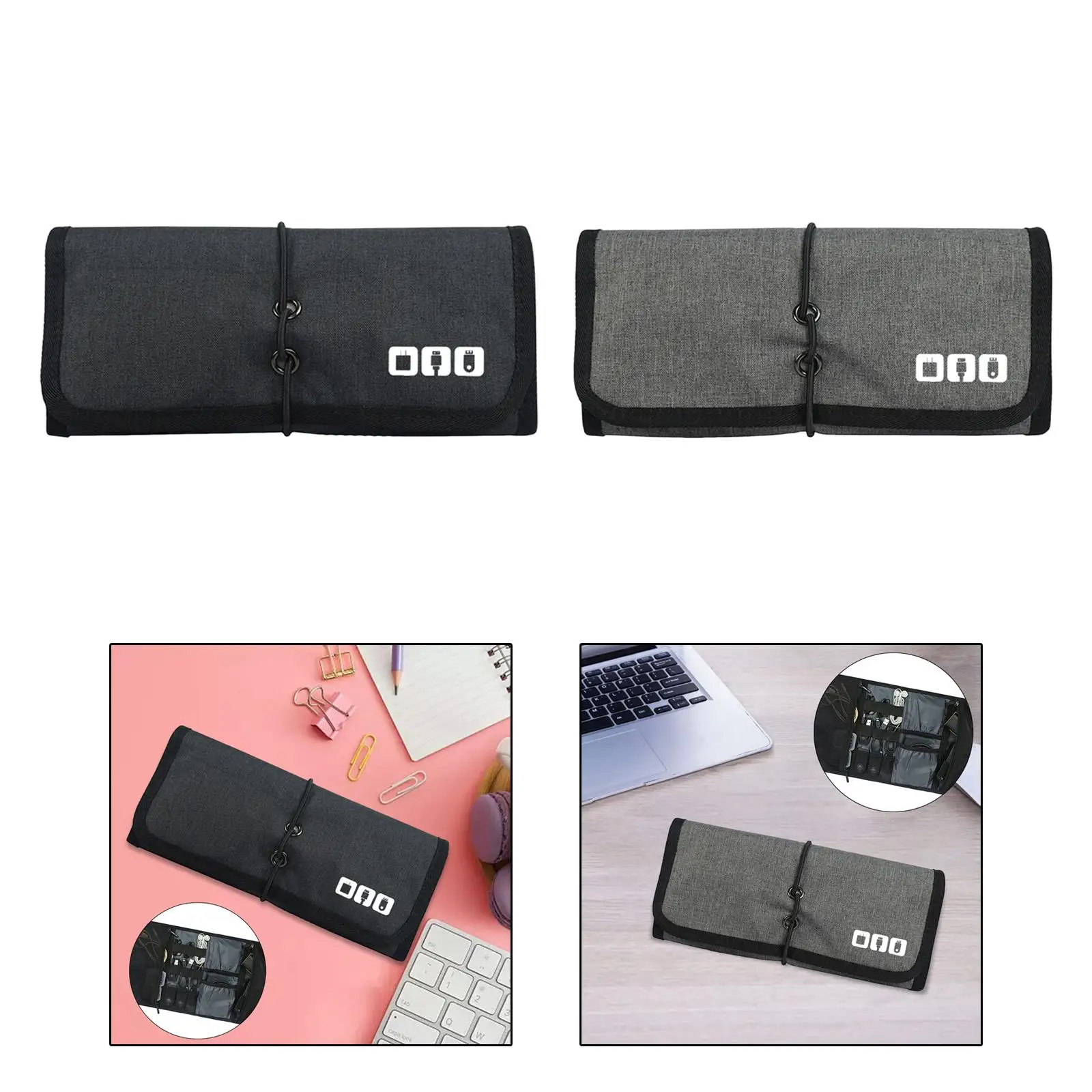 Portable Multifunction Pouch Travel Small Cable Organizer Bag Electronic Organizer for Hard Drives Card Phone USB Earphone