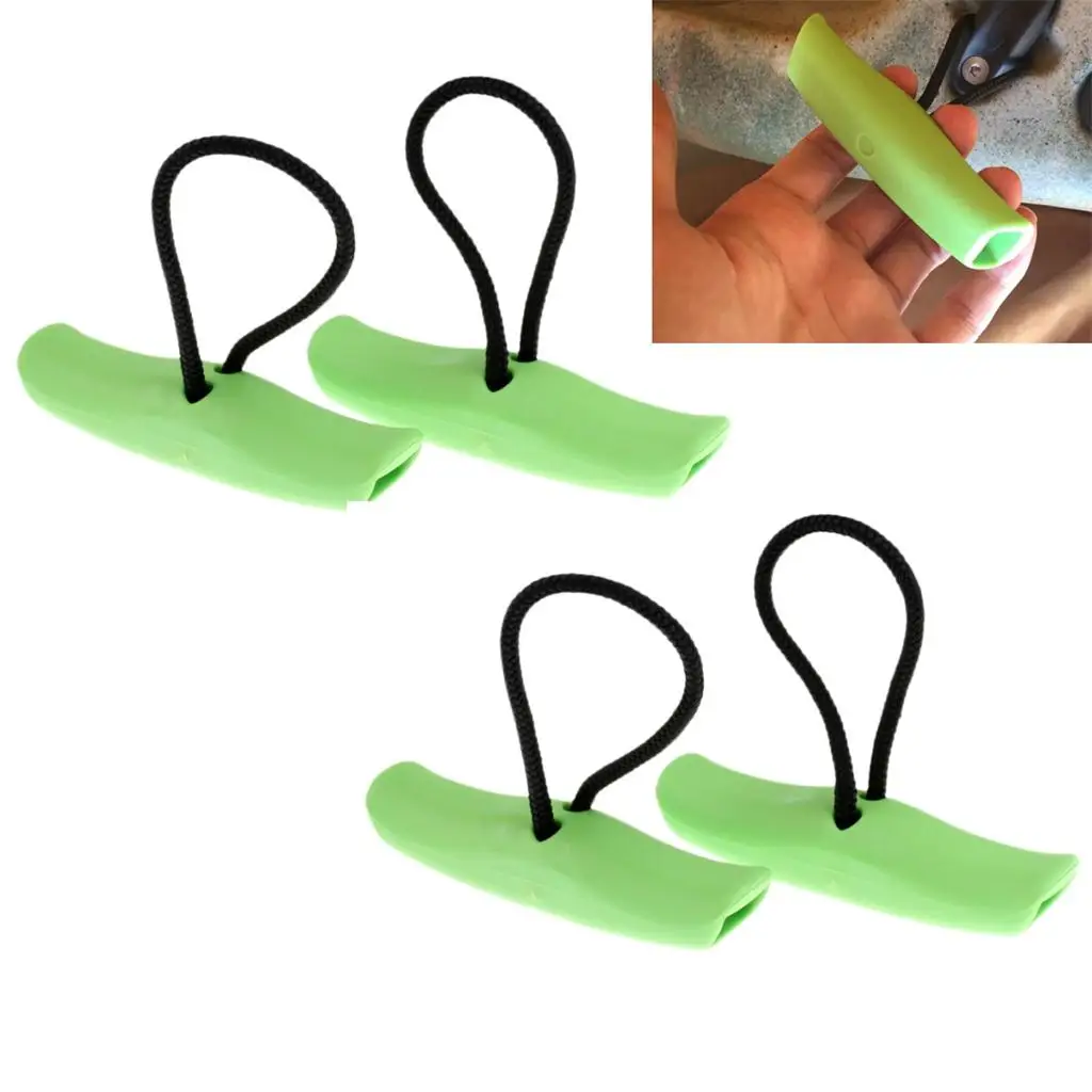 4 Pieces Nylon Universal canoe  and kayak Boat Toggle Carry Handle Grab & Cord Rope Accessories, Green  and Long Lasting