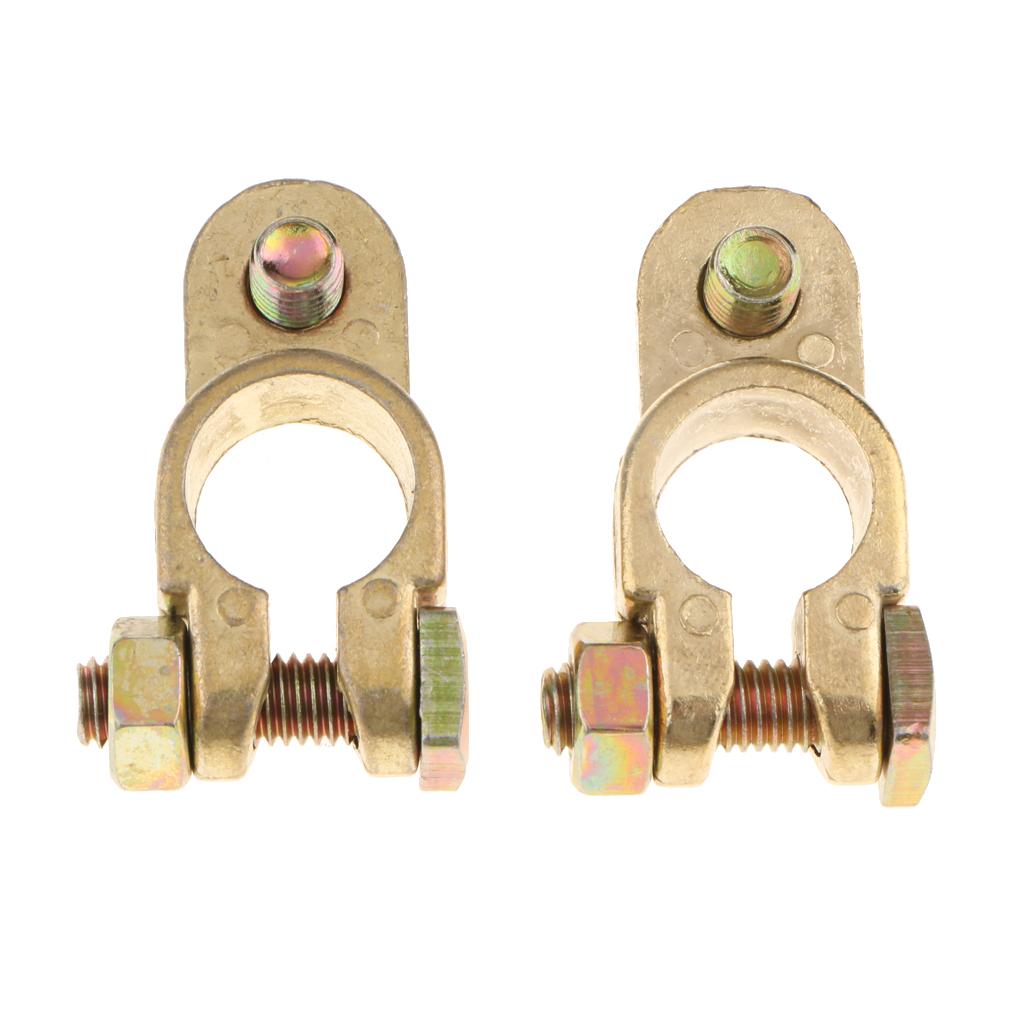 Gold Battery Terminal  Negative Clamps Connectors for Car Motorbike