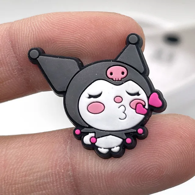 Sanrio Kuromi Shoe Buckle 1pcs Single Sale Wholesale Novelty Cute Croc  Charms Accessories Cartoon PVC Souvenir Kids X-mas Gifts