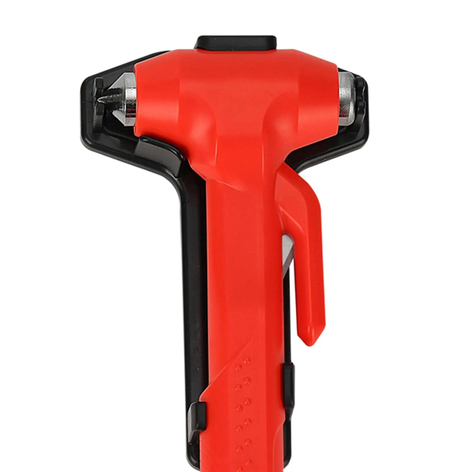 Vehicle Safety Hammer Tool Glass Breaker with Bracket Multifunctional Emergency Tool for Card Suvs Bus Trucks Red