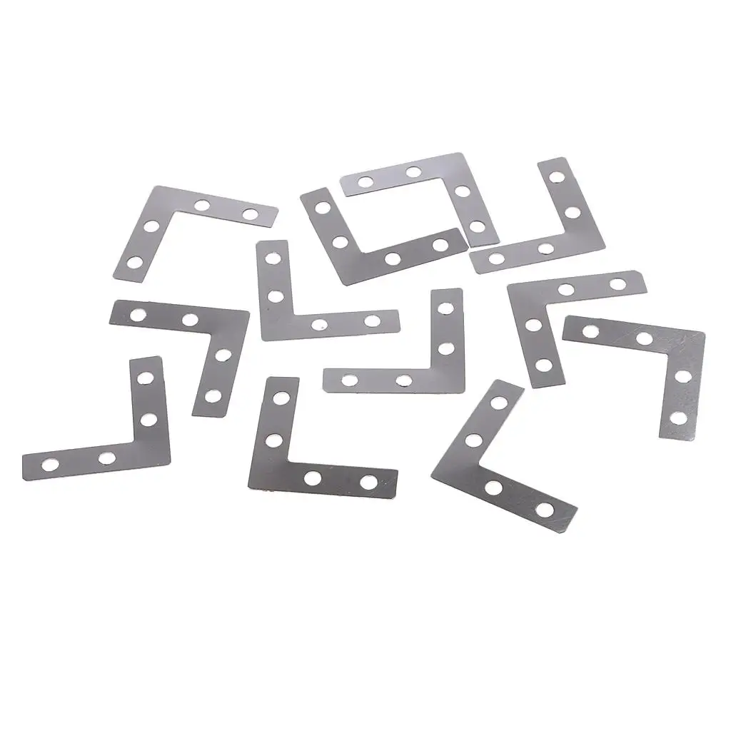 100pcs Heavy Duty Metal L Shape Corner Brace Plate 90 Angle Bracket Photos Frame Picture Bracket 38mmx38mm Furniture Accesories