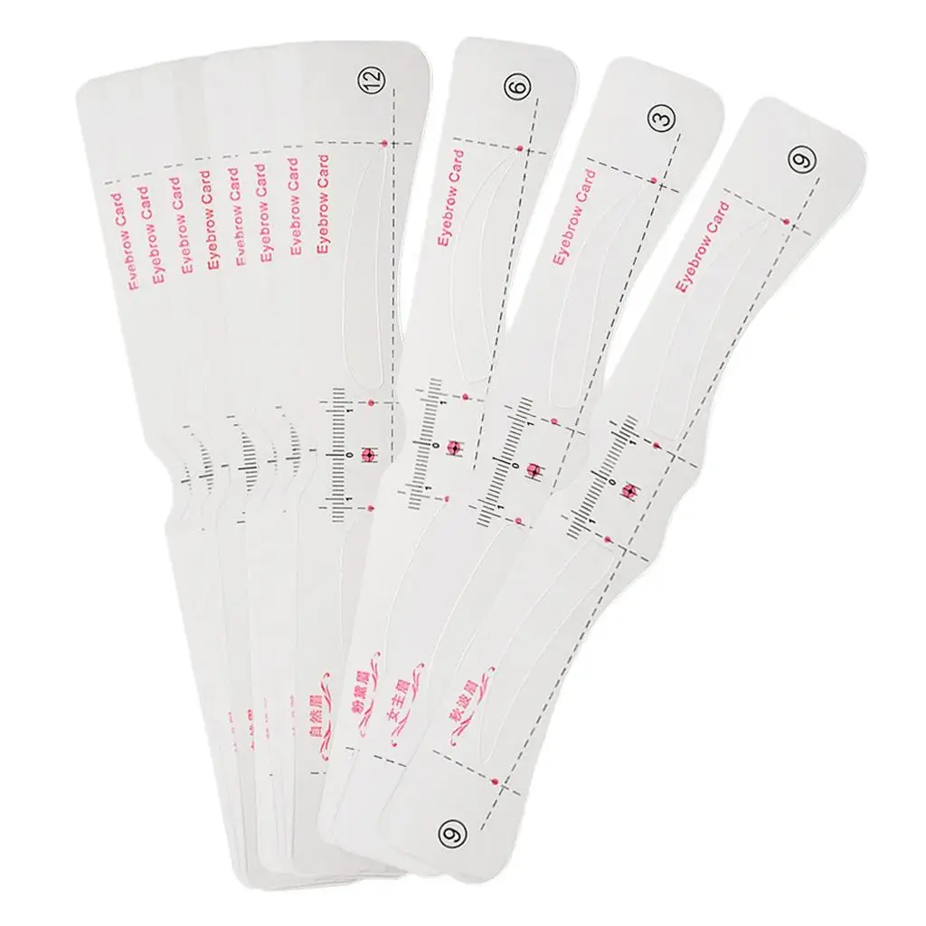 12pcs Silicone Eyebrow Stencil Shaper Brow Makeup Trimmer Template for Women