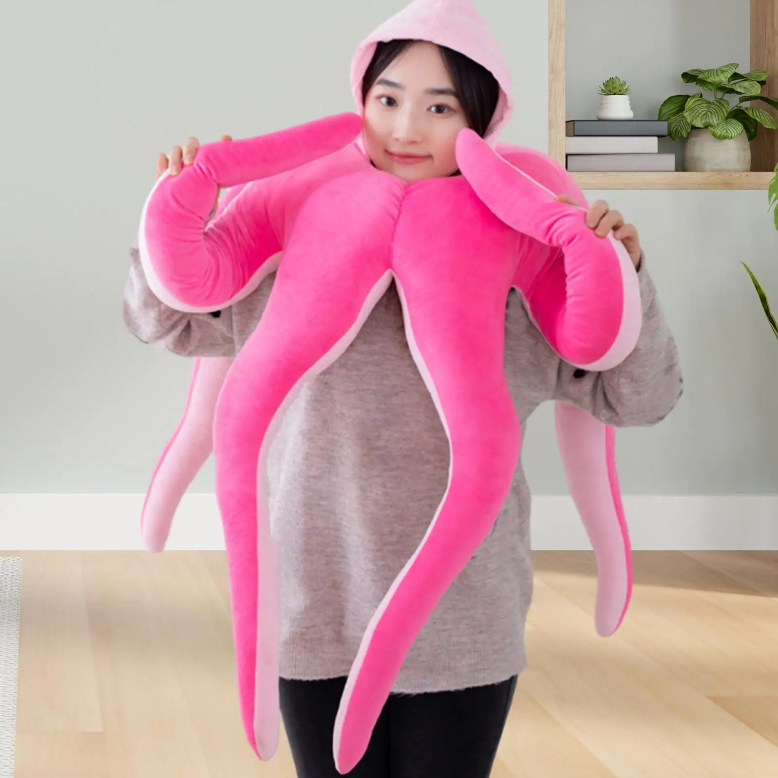 Baby Octopus Costume Wearable Fancy Dress Adorable Plush Toy Hooded Large Octopus for Adults Infants Halloween Family Newborn