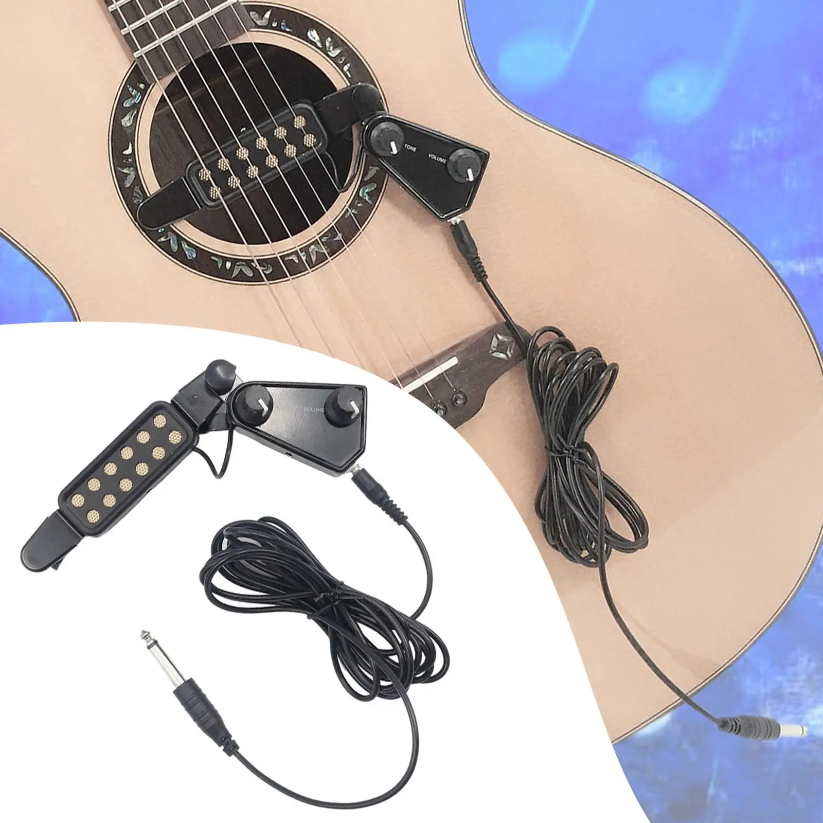 Acoustic Guitar Pickup Bridge Pickup Spare Parts Violin Accessories Transducer Bridge and Volume Guitar Bridge Pickup