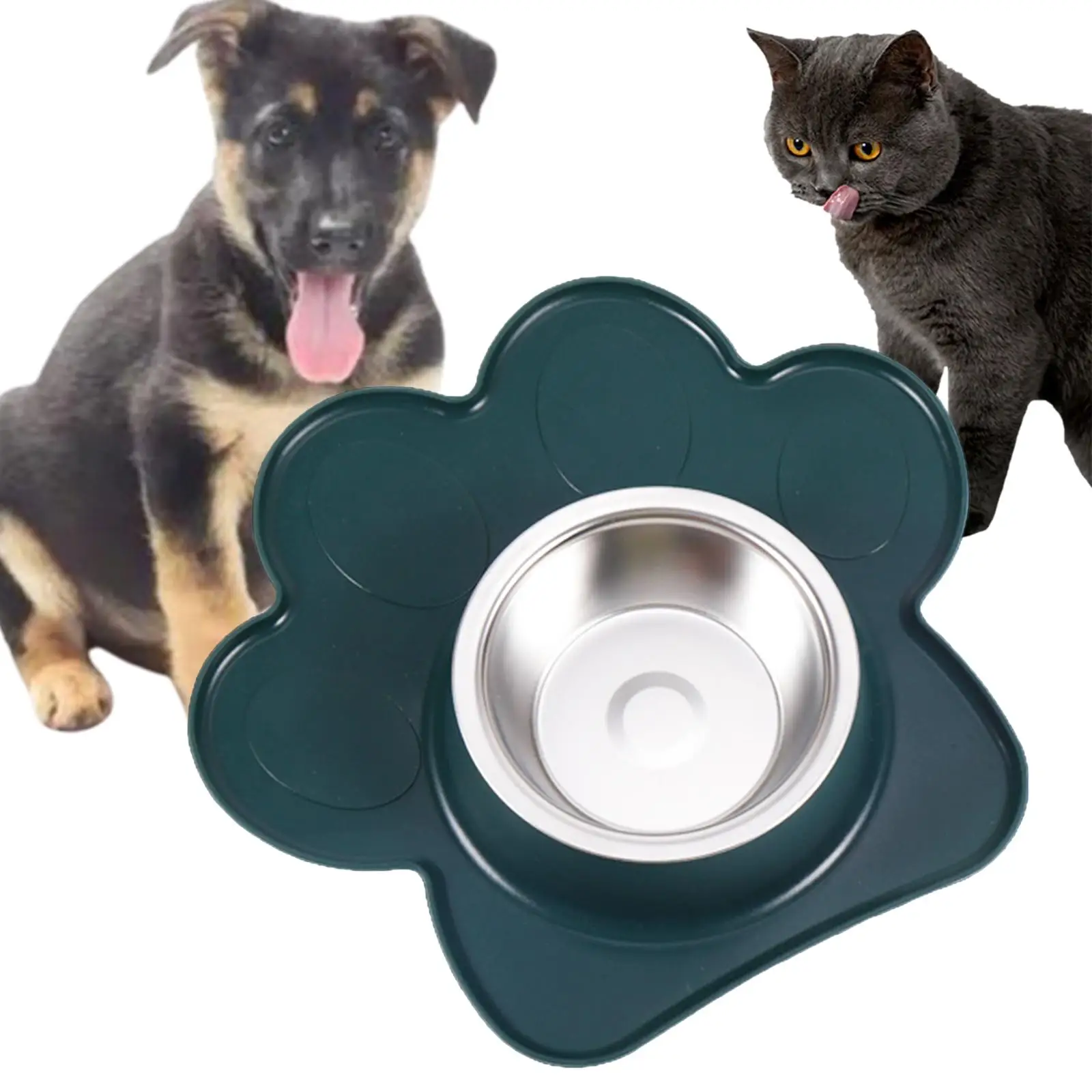 Dog Food Bowl Pet Feeder Food Container Cat Food Dish Kitten Water Bowl Stainless Steel Bowl Durable Pet Bowl Cat Dog Bowl