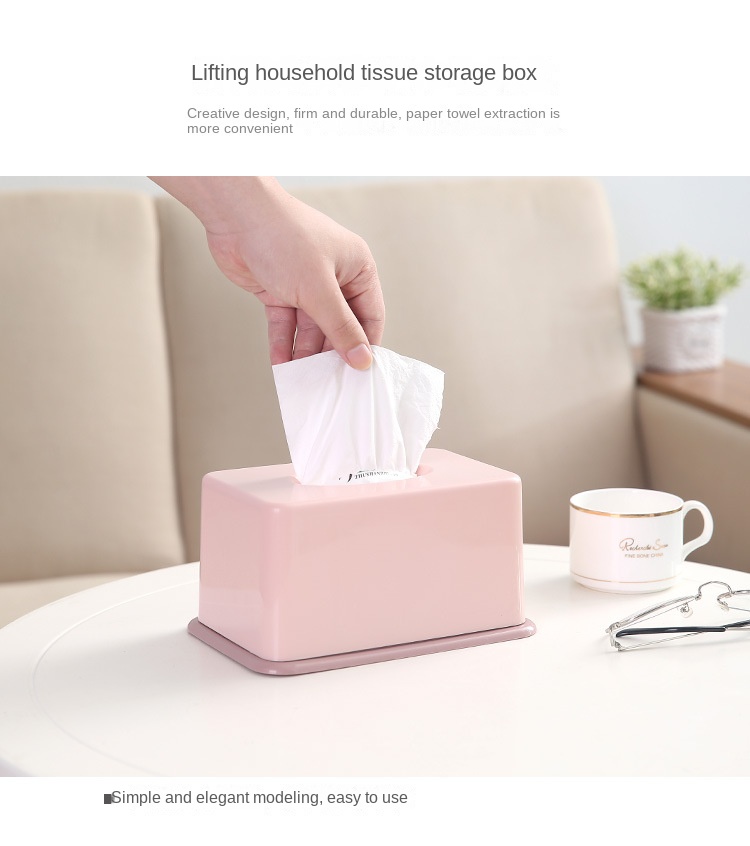 Description Picture 5 of itemCreative home coffee table living room napkin plastic storage elevated drawer box