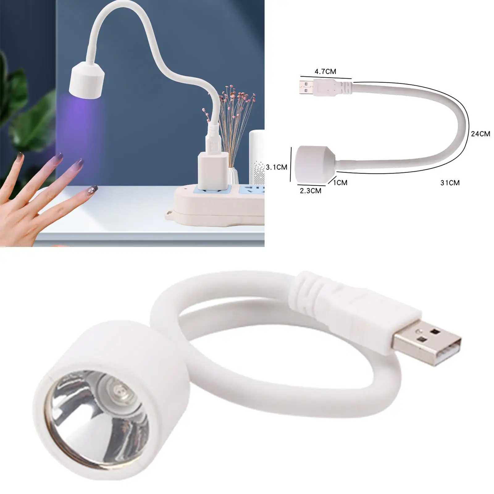 6W USB Nail Baking Lamp LED, Professional, Adjustable, for Nails Gel Polish, DIY