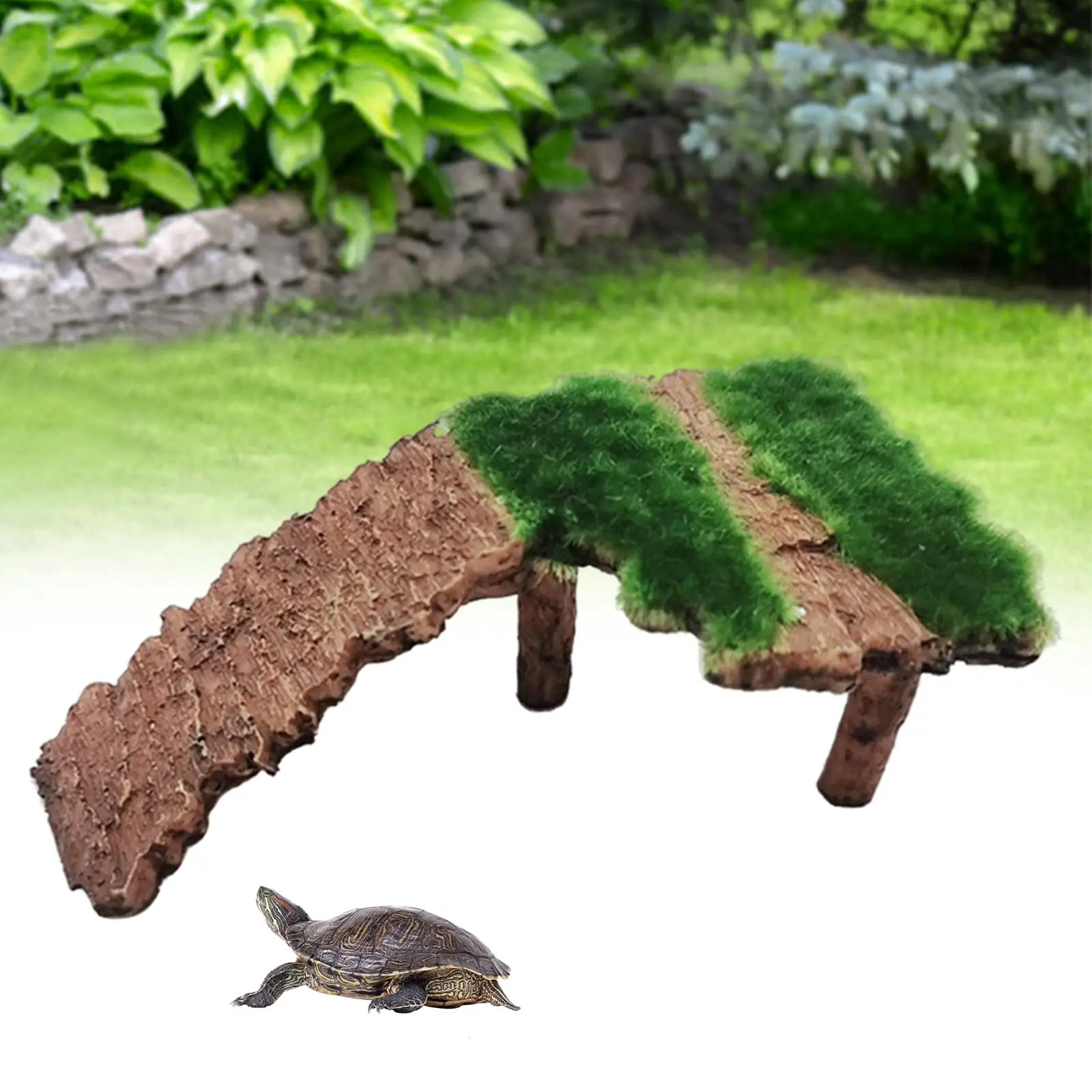 Resin Turtle Terrapin Dock Tortoise Basking Platform with Ramp Cave Hide-Out