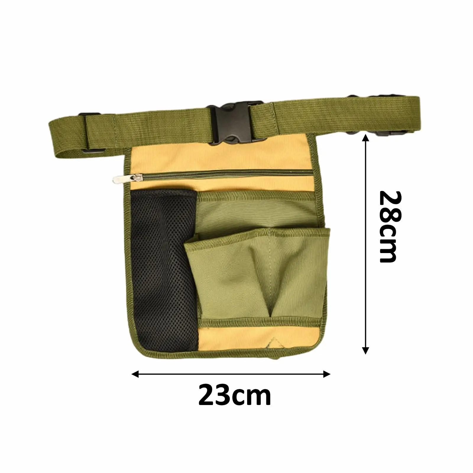 Garden Tool Pouch Waist Organizer Canvas Large Zipped Pocket with Adjustable Belt for Plumbing Lightweight Durable Accessories
