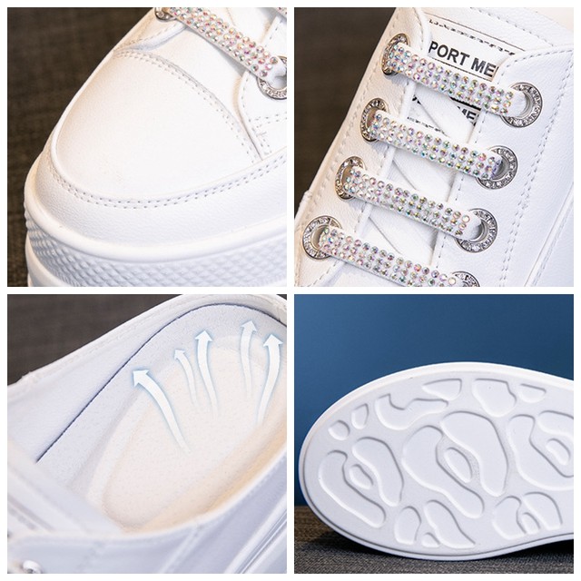 Leather Sneakers Sandals Shoes | Sneakers Leather Mules