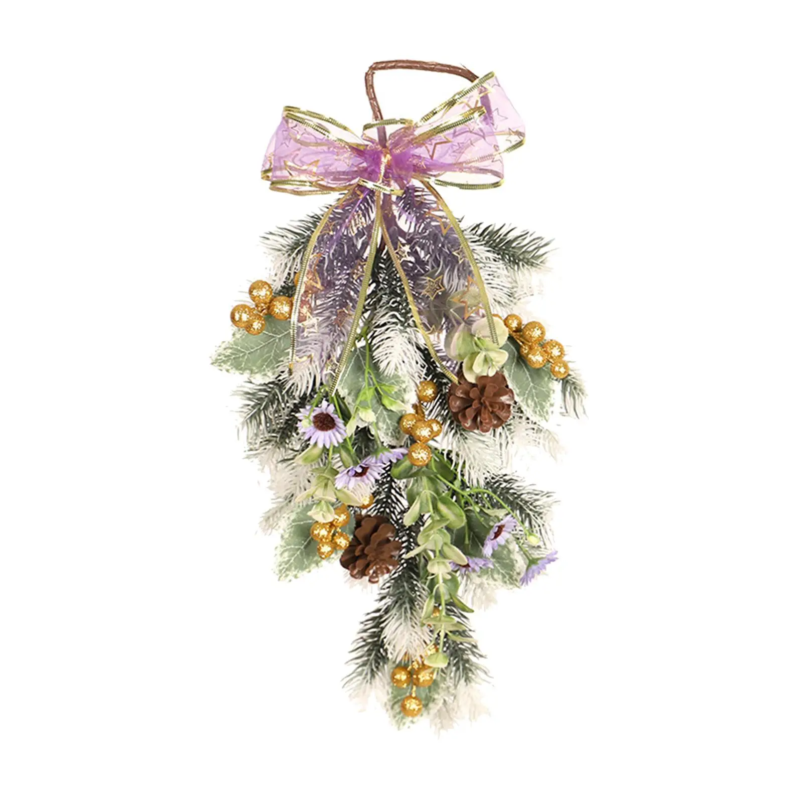 Christmas Teardrop Swag Wreath Hanging Winter for Spring Summer Ornament