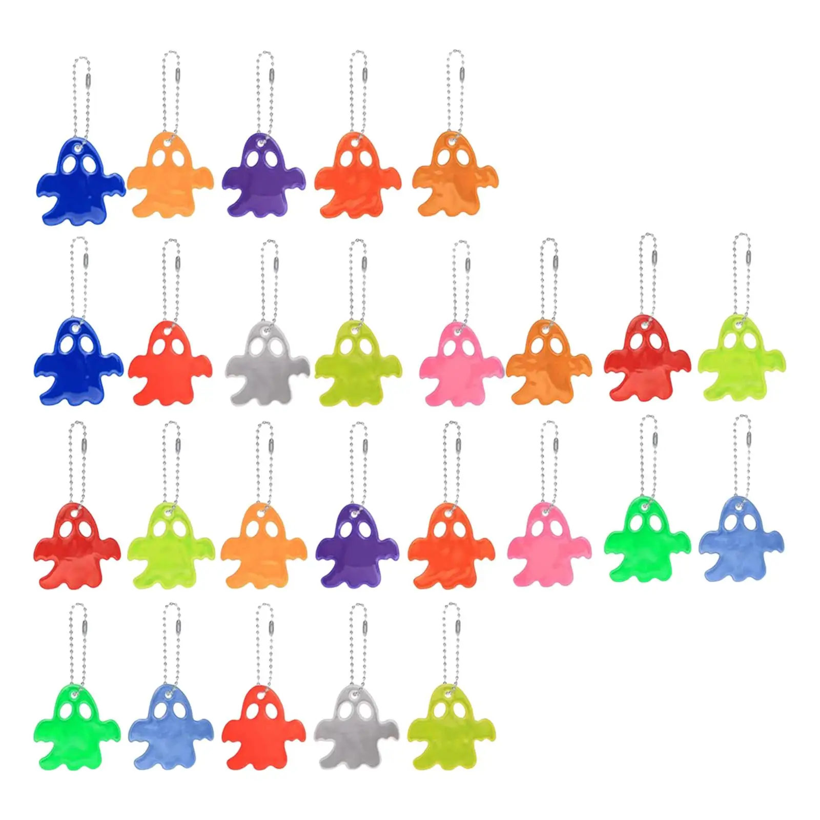 26x Safety Reflector Pendants Reflective Gear Shape Keychain Hanging Decoration 13 Colors for Running School Pouch Cycling