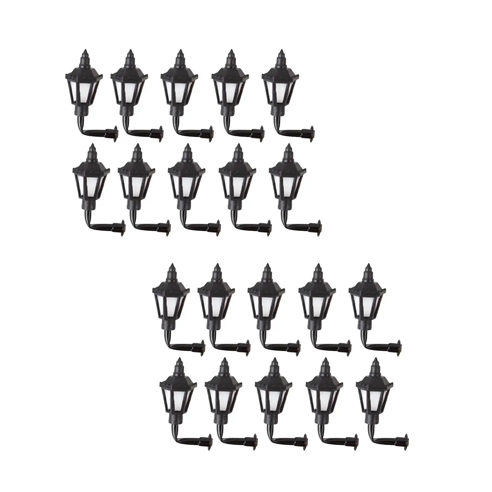 10 Pieces Mini Miniature Street Light Model Doll Simulation Room Ornament 1:87 Scale Lamp Vintage Wall Lamp Models furniture