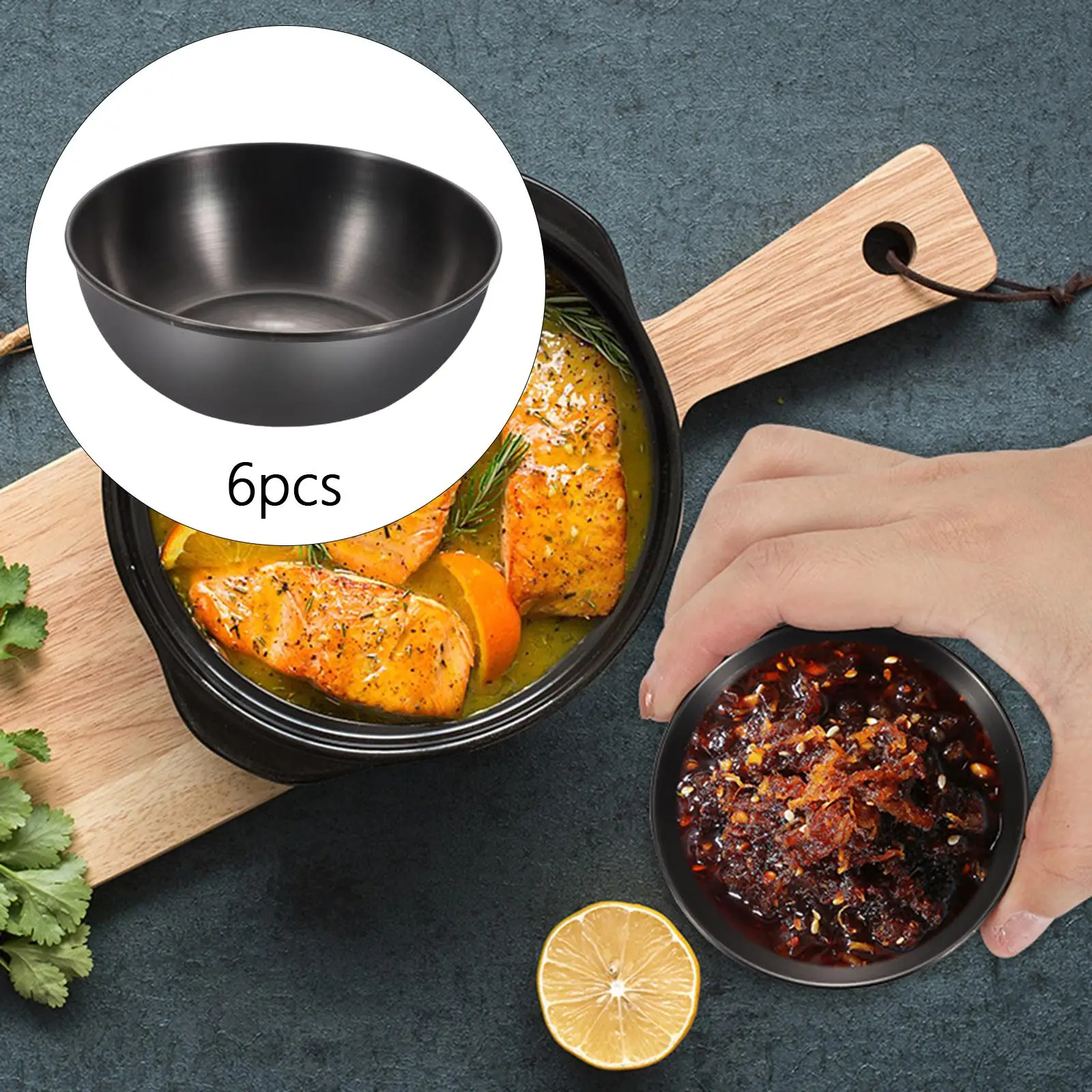6 Pieces Dipping Sauce Cups Set Sauce Dipping Bowls Reusable for Picnic BBQ