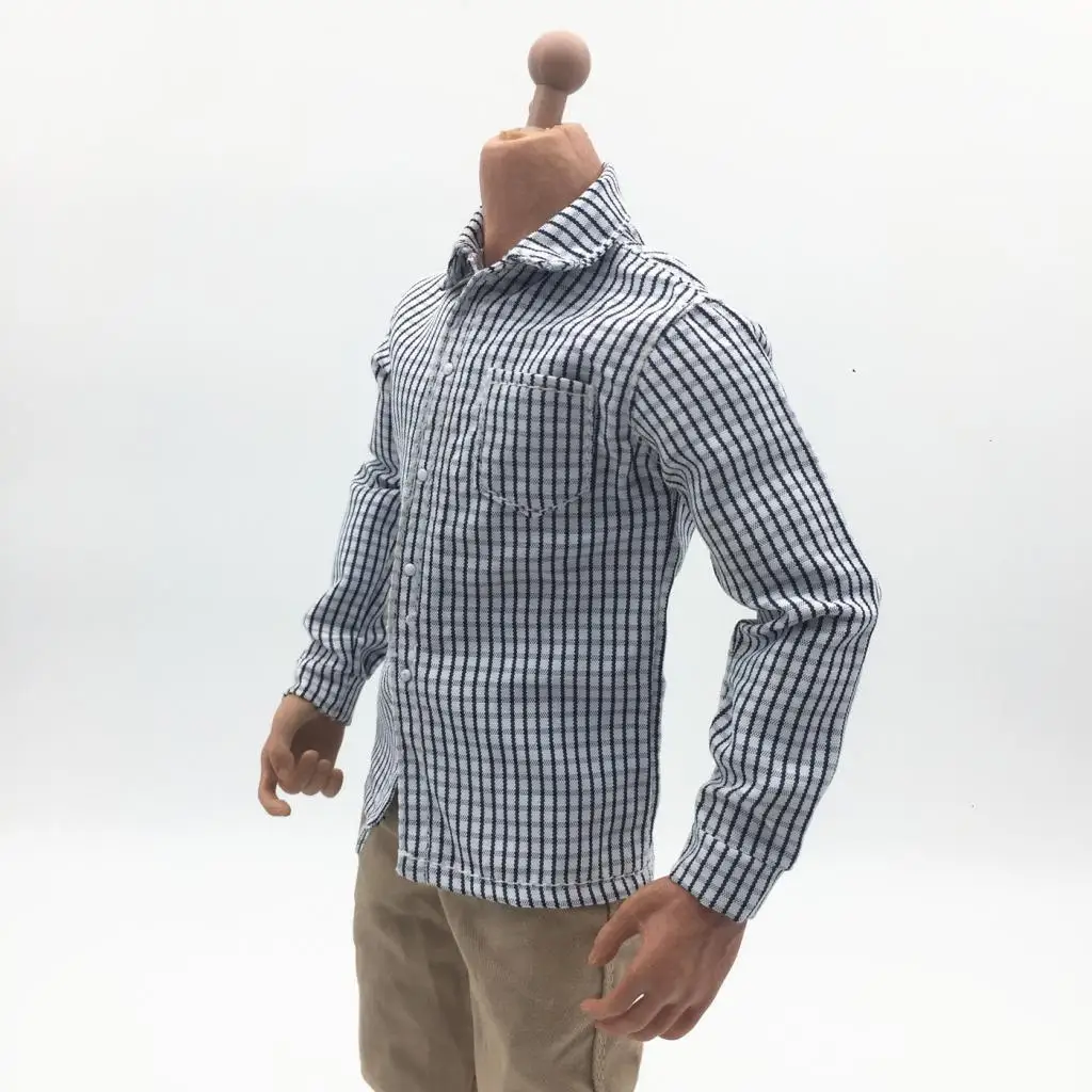 1/6 Scale Male Classic Plaid Shirt Jacket Coat for 12``  Action  