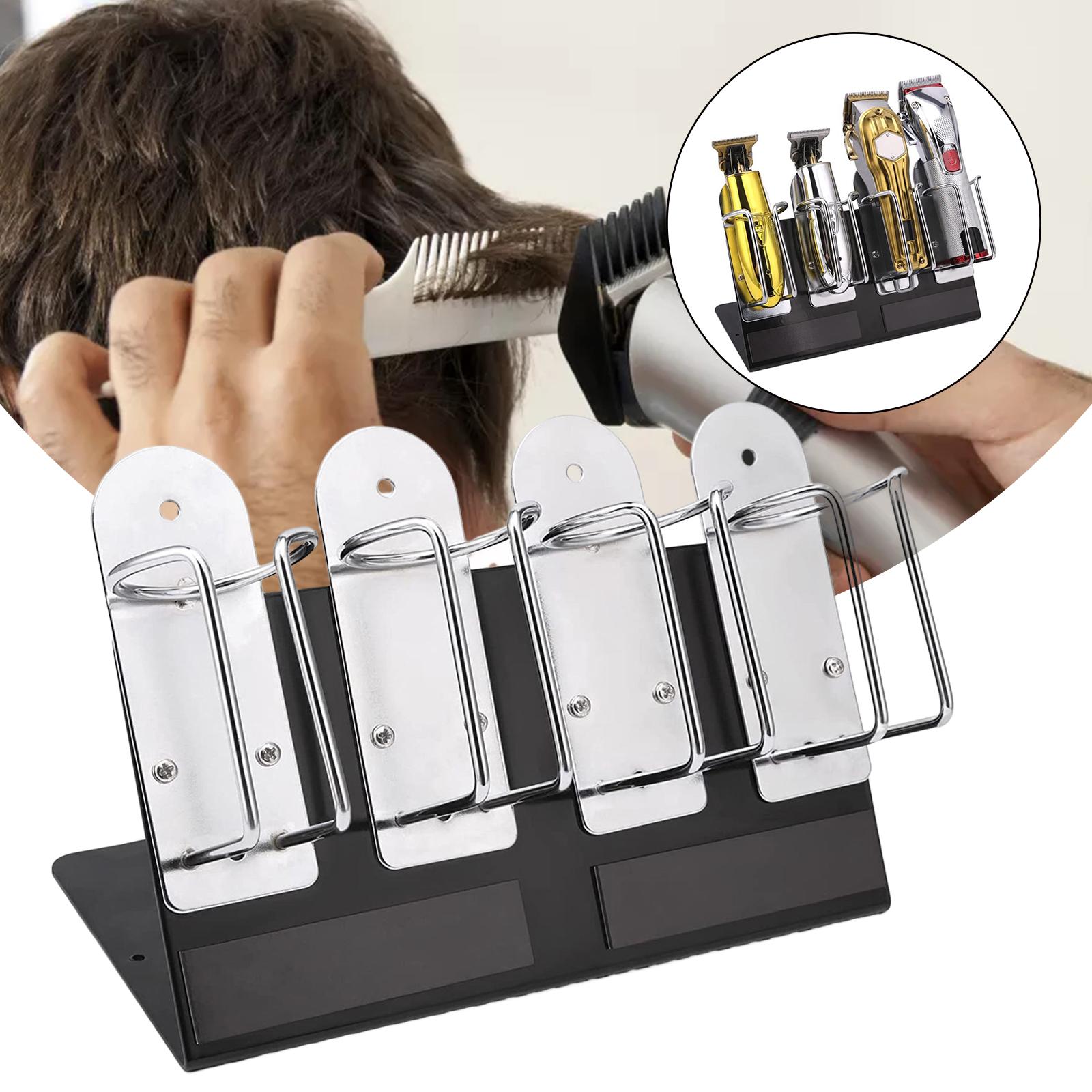 4 Slots Hair Clipper Holder, Salon Electric Hair Cutter Stand Shelf, Beard Shaver Rack, for Barbers Hairstylist