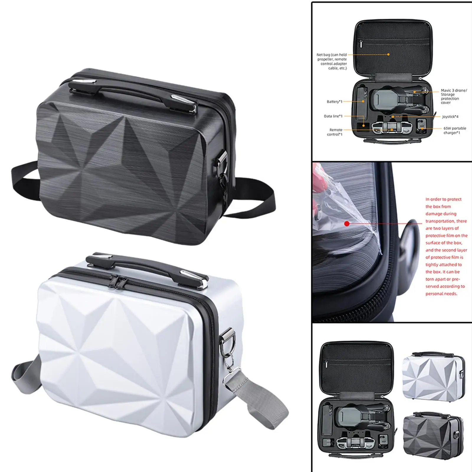 Hard Carrying Case Storage Box Shoulder Bag for 3 , High-density