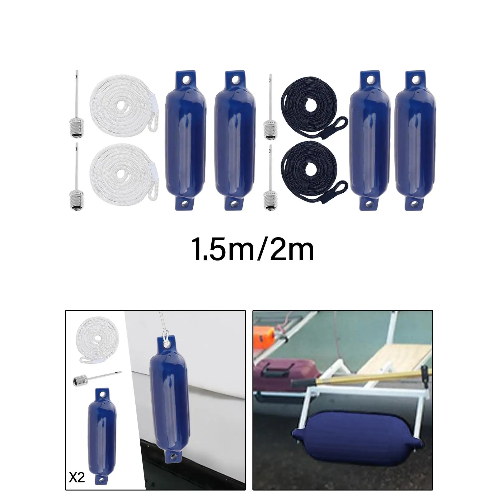 Boat Fendesr Boat Accessories with 2 Ropes Boat Fenders Bumpers for Pontoon Speedboat Yacht Sailboats Fishing Boats