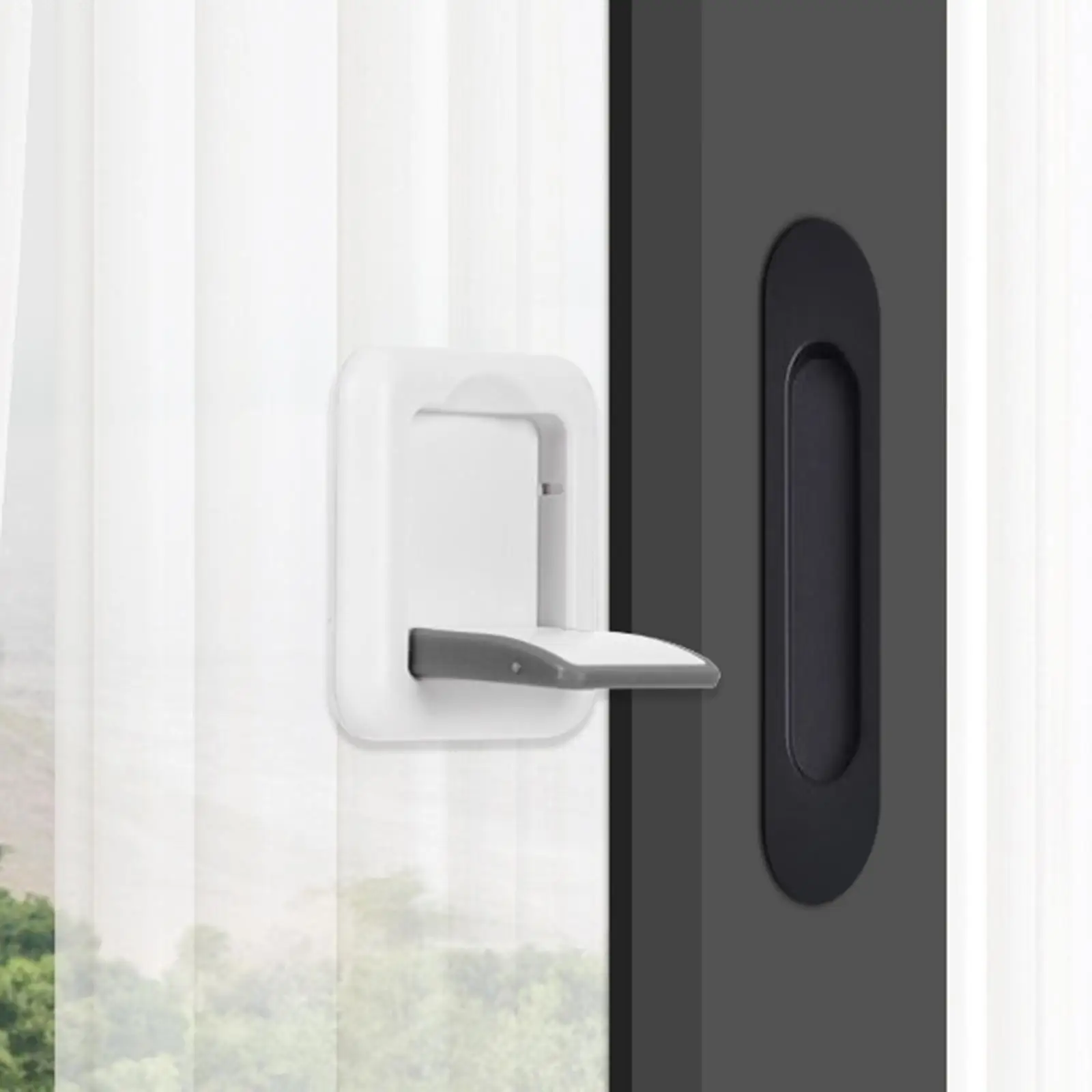 2 Pieces Sliding Door Window Locks Child Safety Locks Sliding Basement Window Lock Pull Handle
