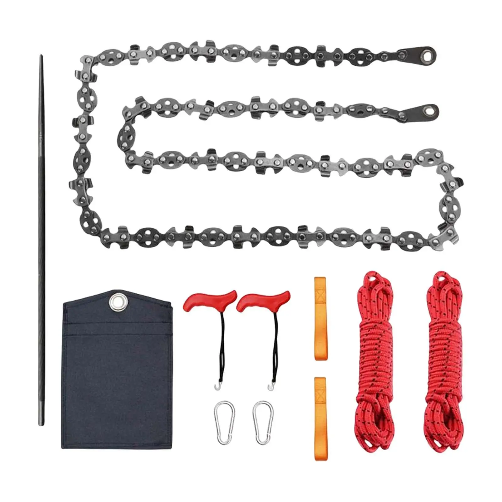 Portable Hand Chain Saw with Storage Bag Zipper Saw Emergency Saw Pocket for Gardening Wood Cutting Outdoor Camping Emergency