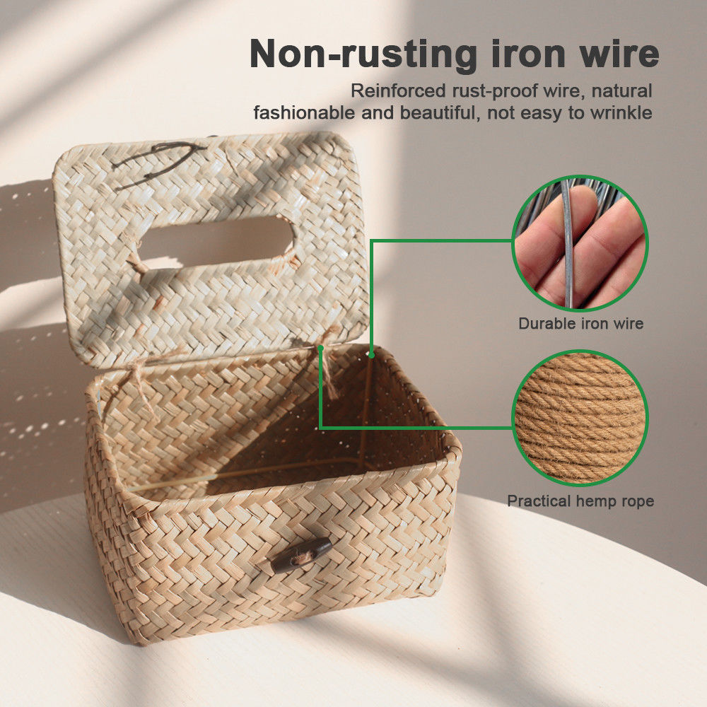 Ротанговая коробка для салфеток, винтажный держатель для салфеток, чехол,  клатч, контейнер для хранения, чехол для гостиной, стола, украшение для дома  | AliExpress