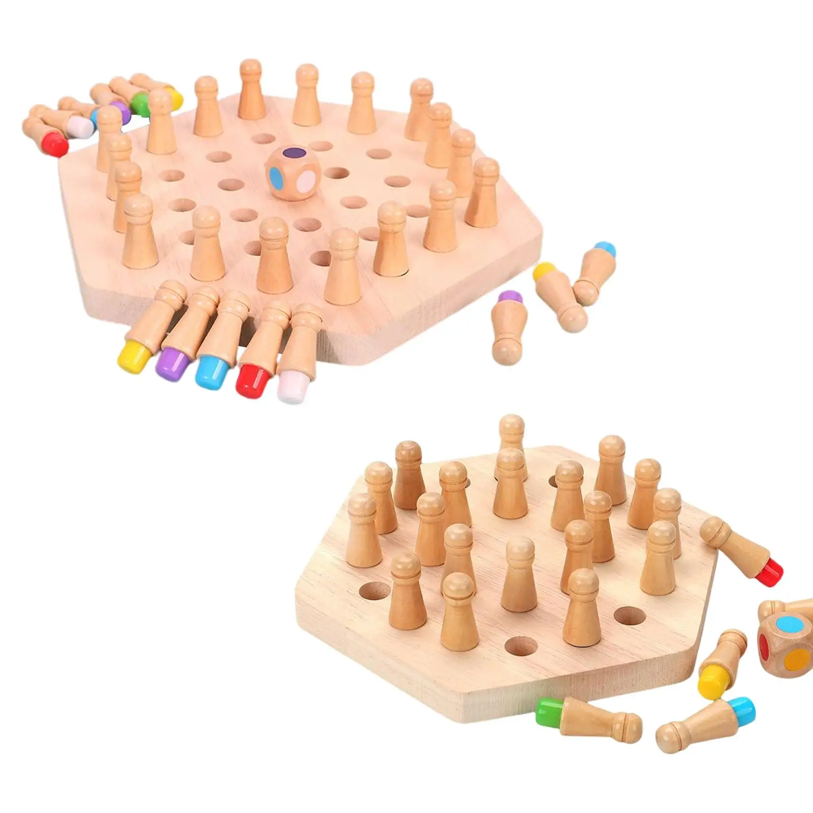 Wooden Memory Chess Games Block Puzzle Game for Boys and Girls Family Educational Toy Desktop Board Game Interactive Game