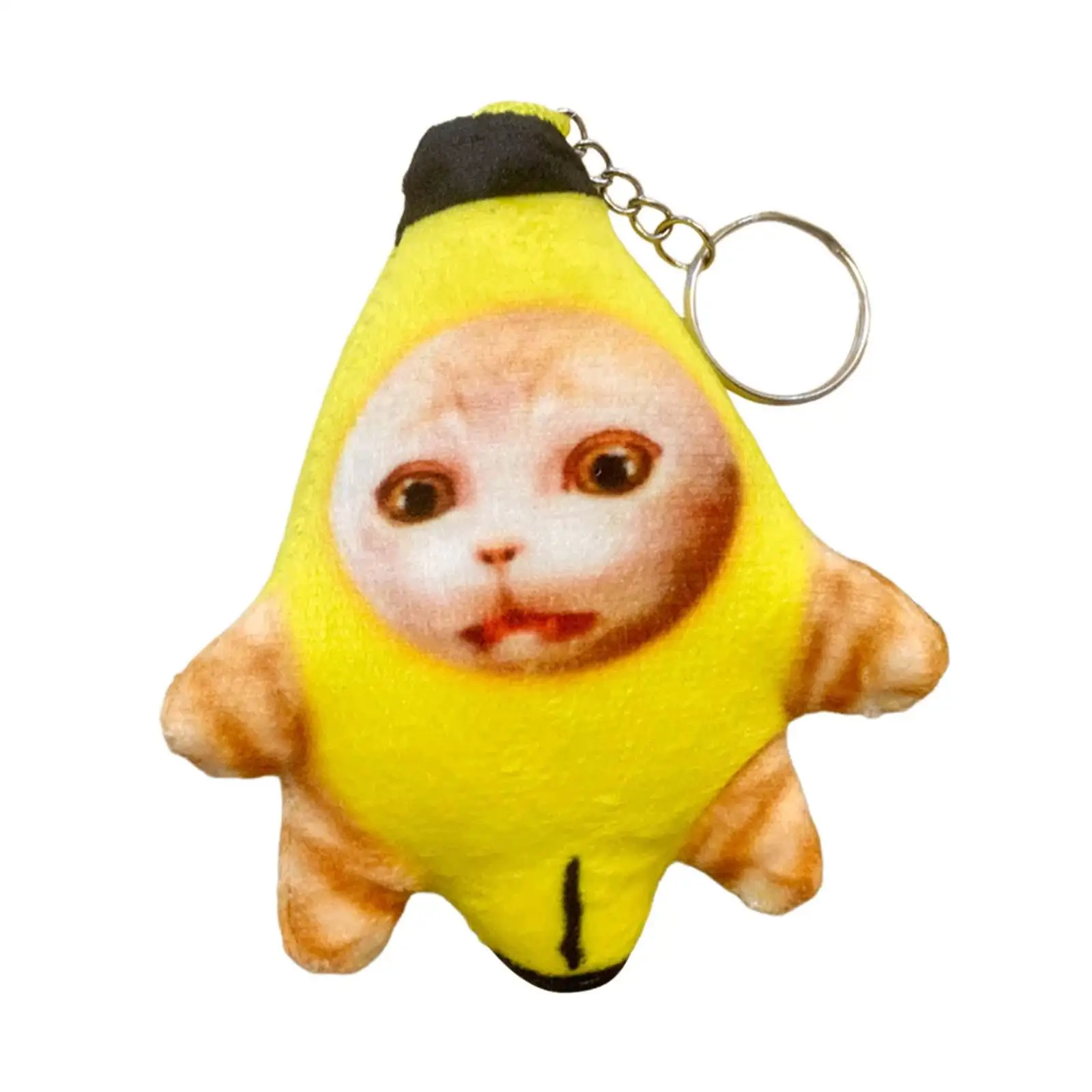 Banana Plush Novelty Hanging Adorable Banana Plush Doll Keychain with Sound for Party Favor Purse Handbag Backpack Adults