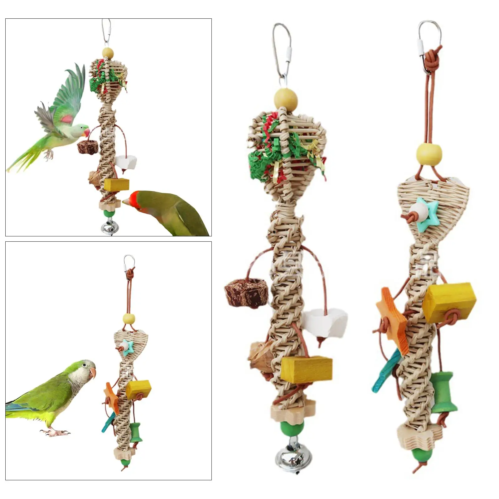 Bird Chewing Toy Handmade Large Parrot Toys for Budgies Macaws Cockatoos