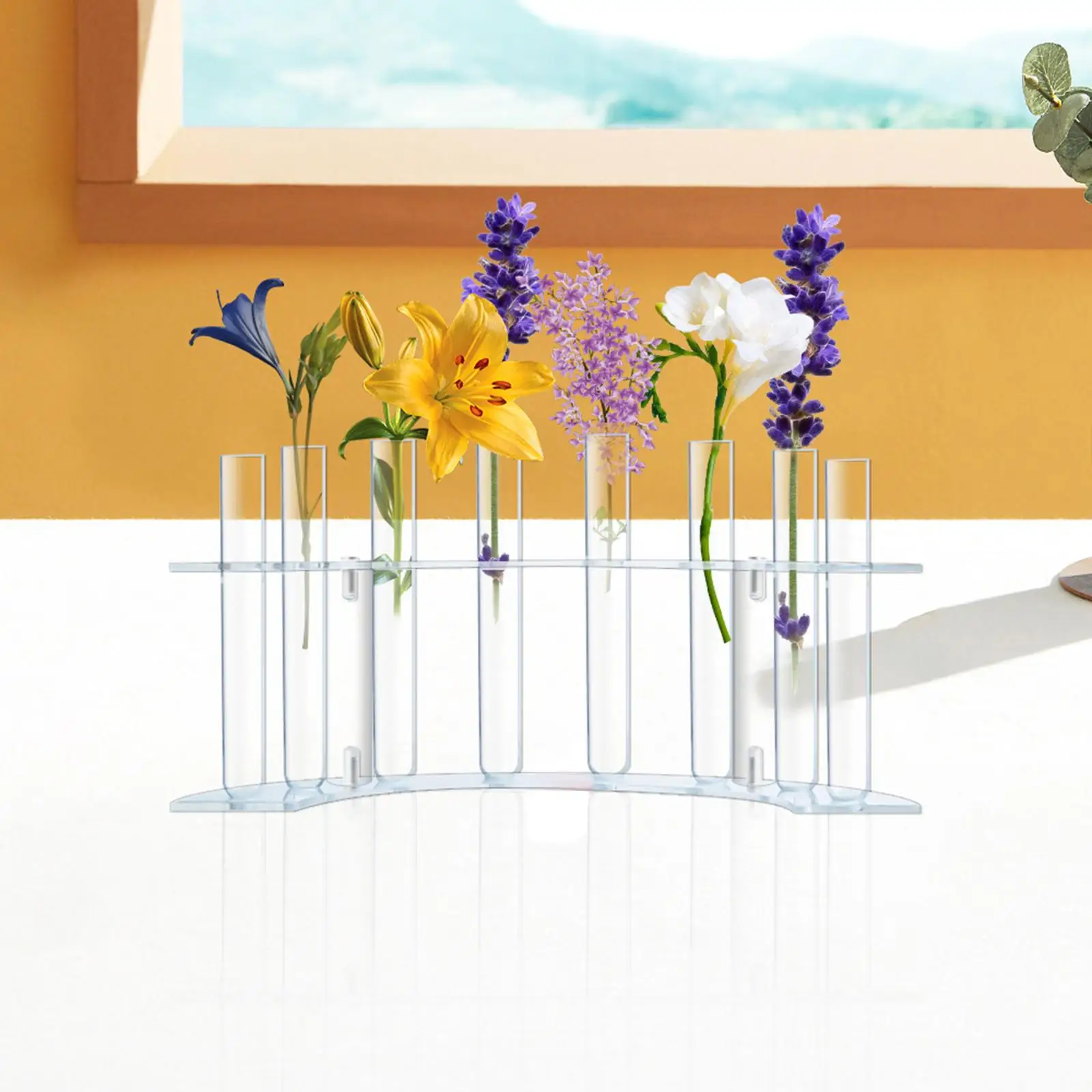 Test Tube Vase Clear Plant Holder Flower Vase for Countertop Bud Indoor Outdoor Dried Flower Arrangement Wedding