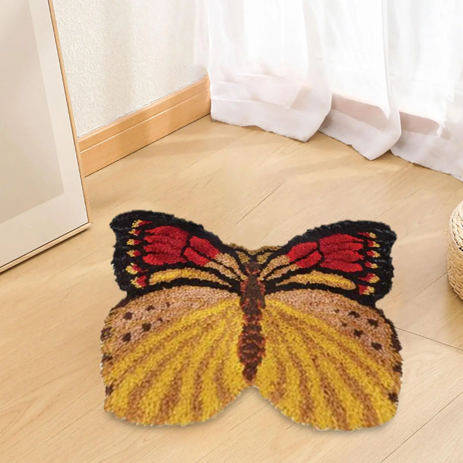 Latch Hook Rug Kit Butterfly Pattern Embroidery Carpet Making Set DIY Rug Needlework Latch Hooking Rug Kits Home Decor