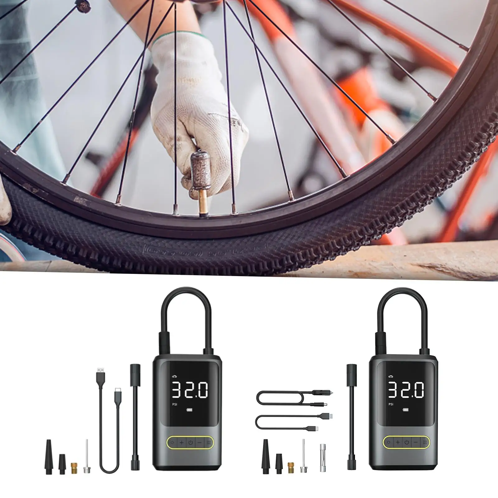 Automobile Tire Inflator Wireless Electric Multi Purpose Tyre Inflator Tire Filling Pump for Bicycle Balls SUV Cars Truck