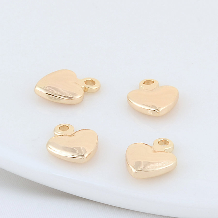 20pcs 8.5*11,5mm 14 Karat Gold Farbe Messing herzförmige Charms Anhänger Schmuck herstellung liefert DIY Armband Ergebnisse Zubehör – Detail 4