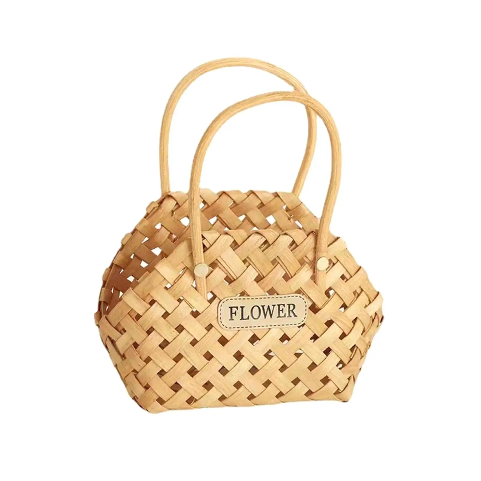 Handmade Wood Basket Reusable Birthday Gift Flower Girl Basket Storage Serving Basket for Flower Bread Vegetable Fruit Wedding