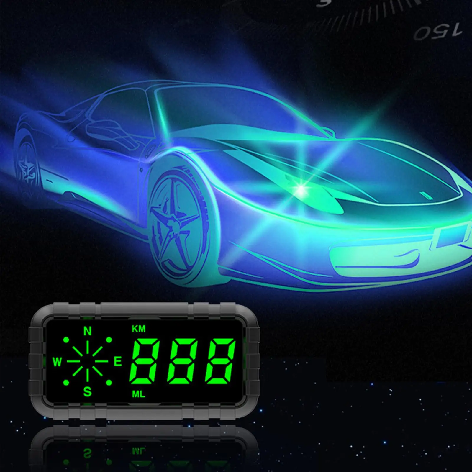 Digital  Alarm Head Up Big Fonts C3010 Compass GPS Speedometer Display