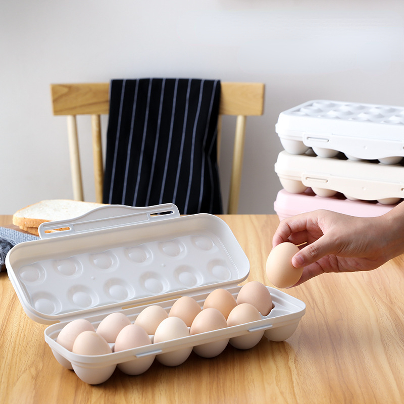 Description Picture 3 of itemPlastic Eggs Holder, Plastic Anti - collision Storage Box Tray Container, Household Kitchen Eggs Organizer Supplies, 12 Seats