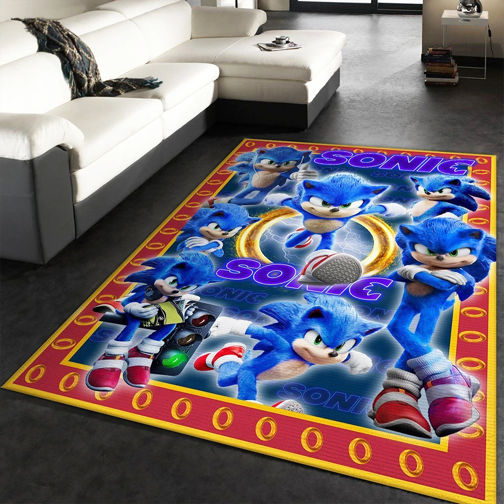 Area Rugs Custom Sonic The Hedgehog Floor Mat Bedroom Sofa Carpet Home Mat 