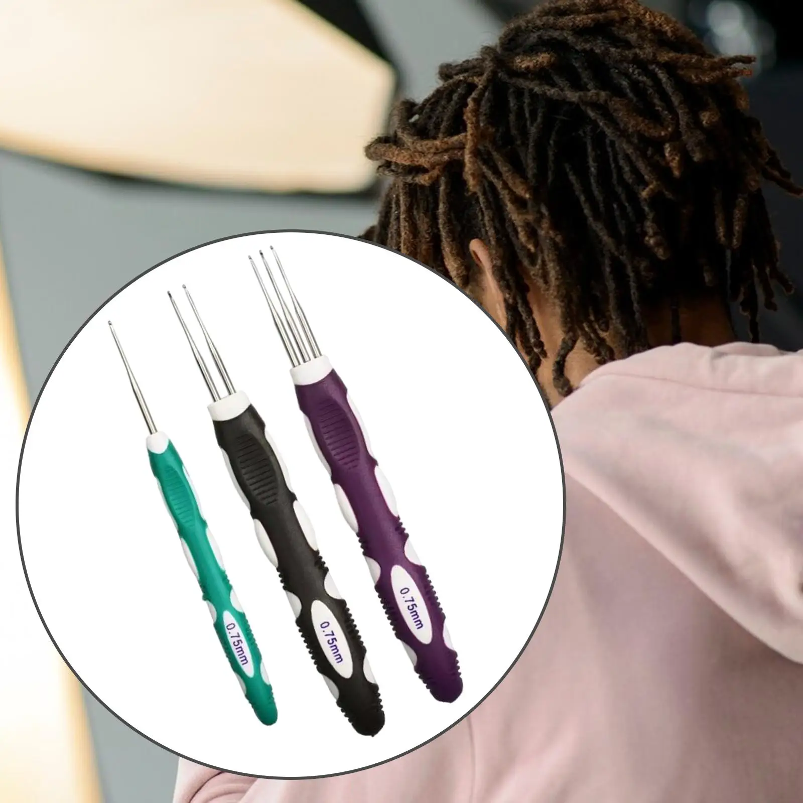 3Pcs Dreadlock Crochet Pin Practical for Hair Braid Making Hair Weaving Braiding Tool Hair Extensions Crochet Weaving Pin