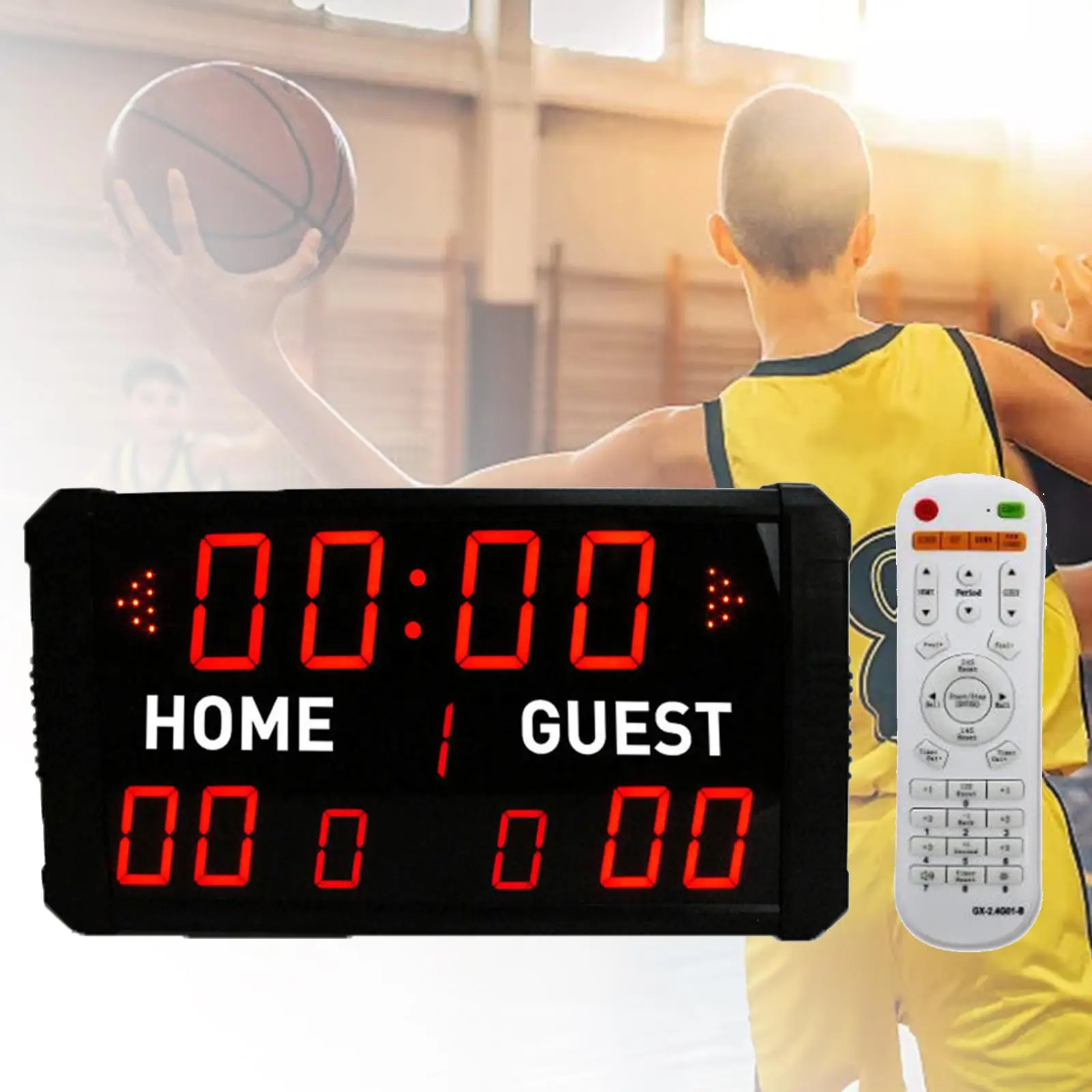 Basketball Electronic Scoreboard Indoor 110 V 18.7x10x2.2inch for Baseball Football Tennis