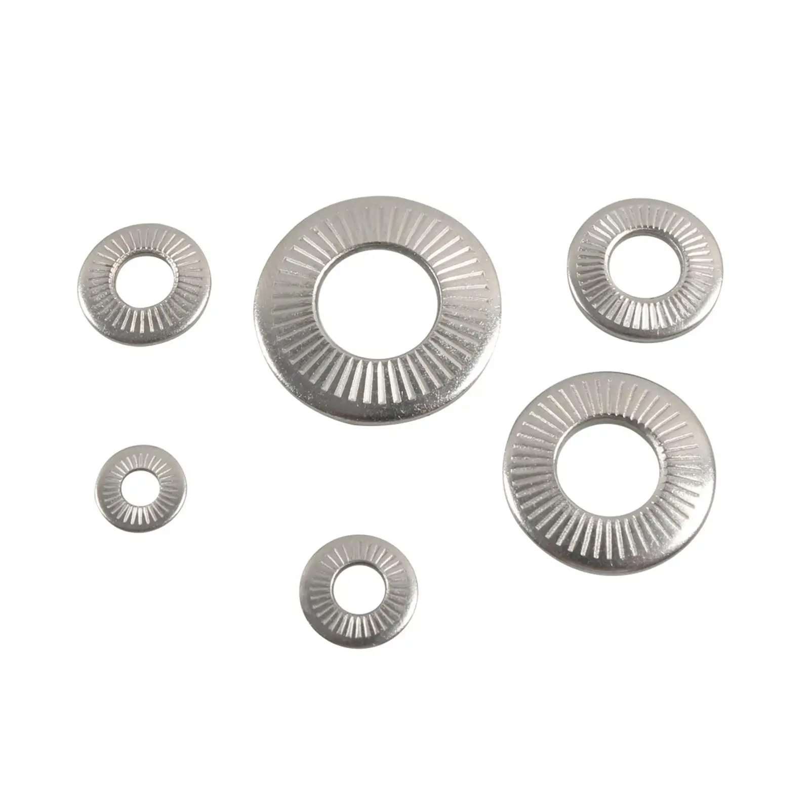 220Pcs Knurled Elastic Gasket 6 Size M3 M4 M5 M6 M8 M10 Serrated Conical Spring Washer for Industrial and Mechanical Electronics