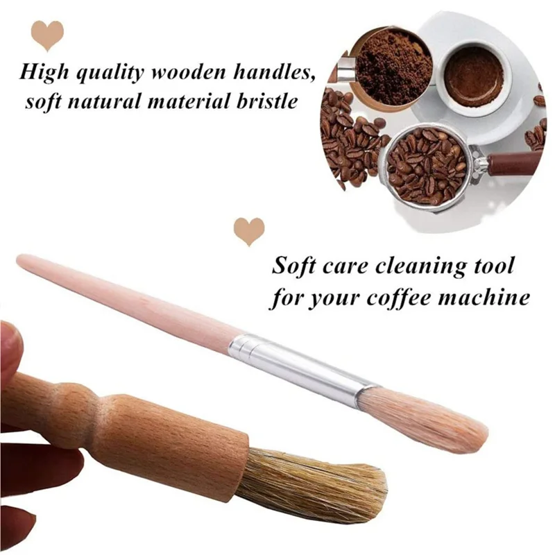 Description Picture 5 of itemCoffee machine cleaning brush Kit Espresso Brush Kit Include Wooden Coffee Grinder Machine Cleaning Brush and Nylon Brush