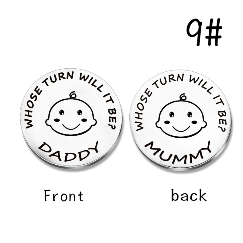Funny Newborn New Baby Gift New Parents Gift Pregnancy Gift for First Time Mummy Daddy New Dad Mom Gifts Decision Coin Baby Shower Mothers Fathers Day Christmas Birthday Thanksgiving Gift 
