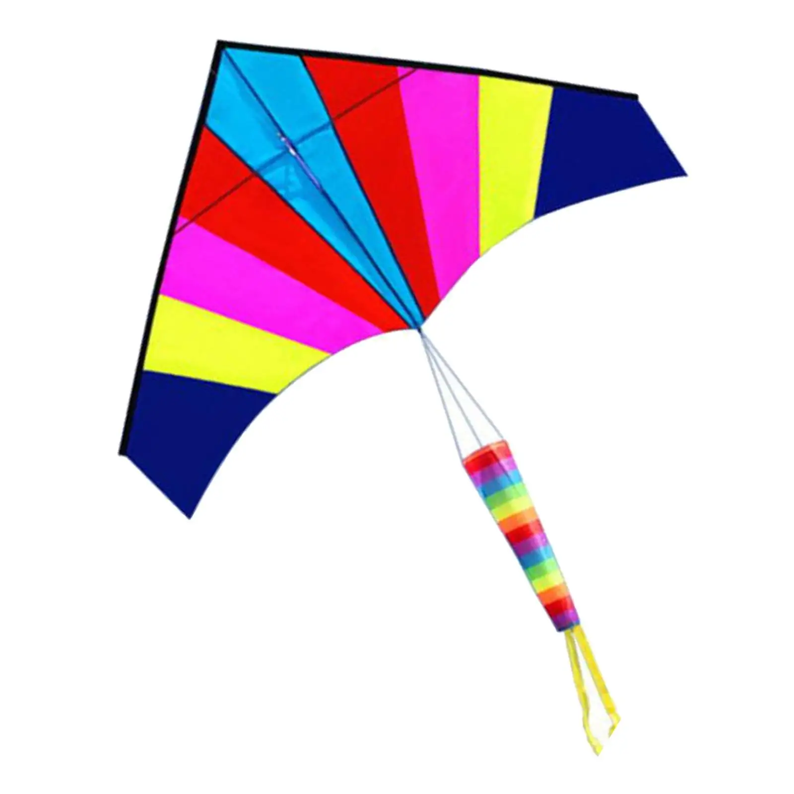 Colorful Delta Kite Triangle Kite Huge Windsock with Tail Giant for Outdoor Toy