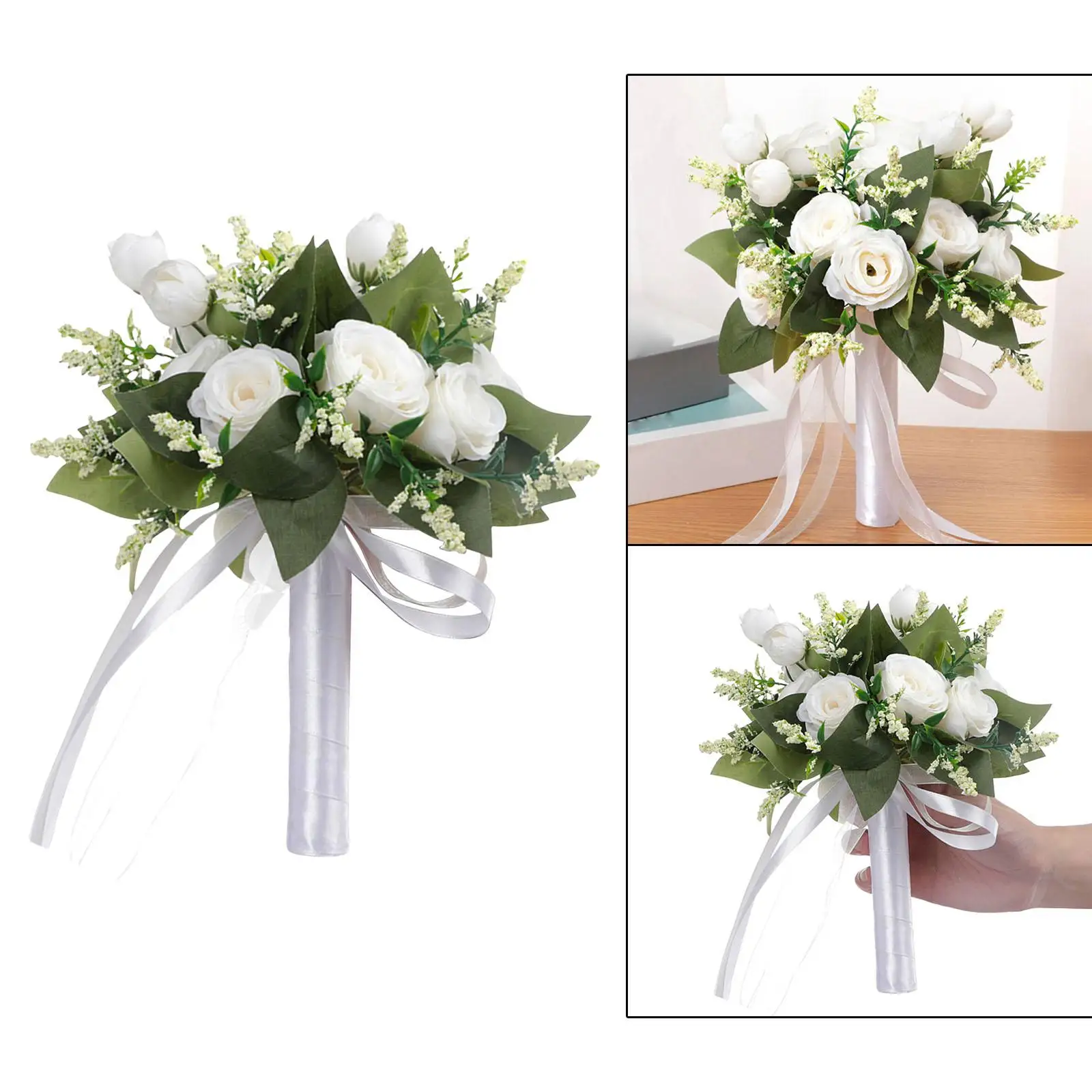 Artificial Bridal Wedding Bouquets Rose Flower Floral Silk Cloth Artificial Flowers for Home Outdoor party